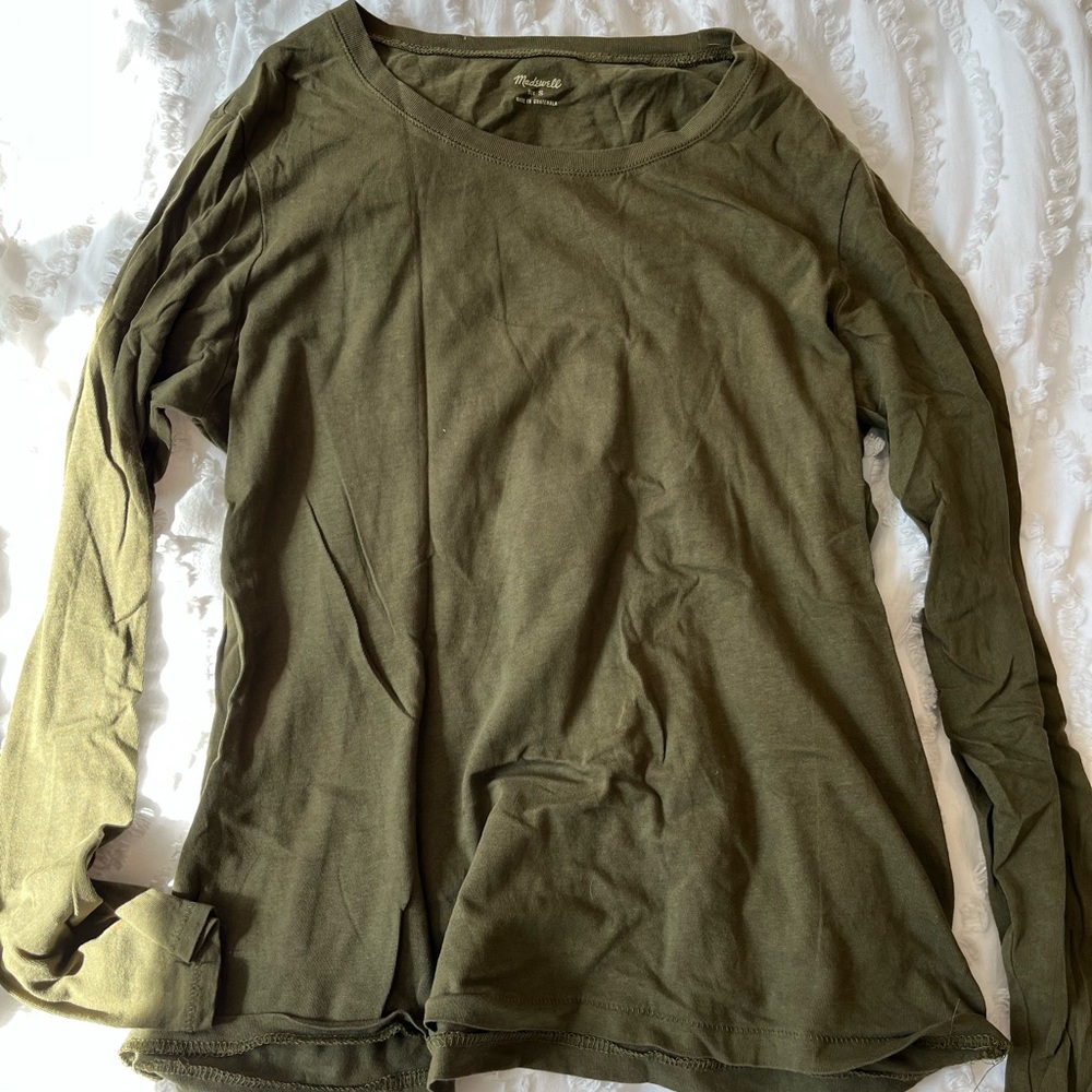 Madewell Green Relaxed Long Sleeve Tee
